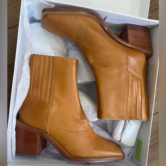 SCHUTZ Caramel Leather Booties 6.5 - Picture 3 of 9